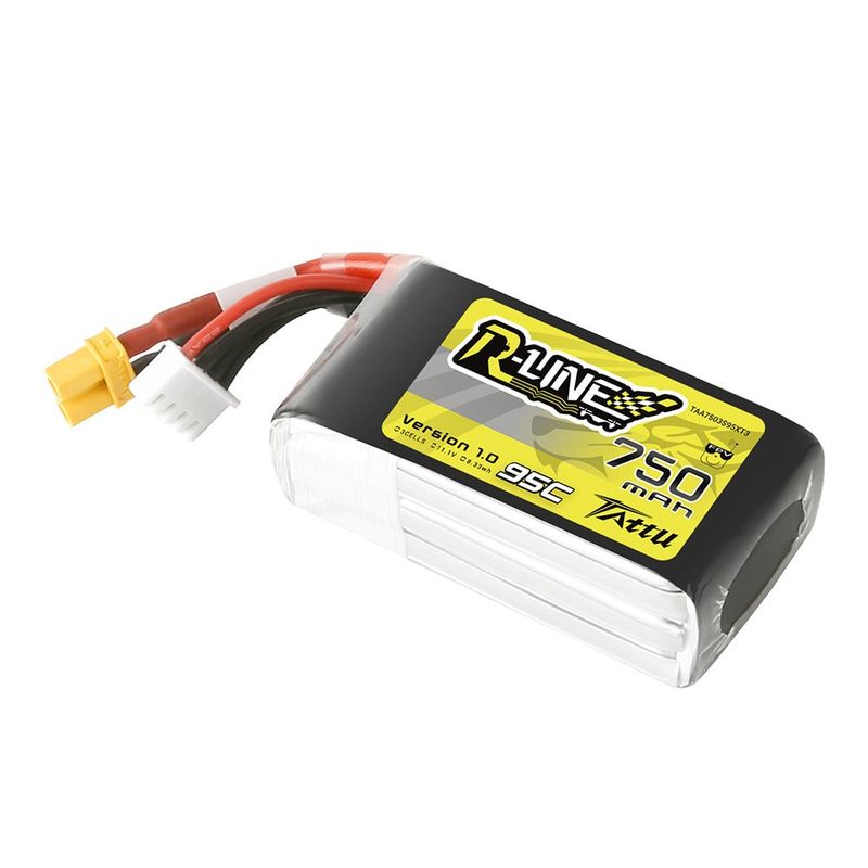 Tattu 750mAh 3S 95C 11,1V LiPo-batteri – XT30 kontakt – R-Line 1,0