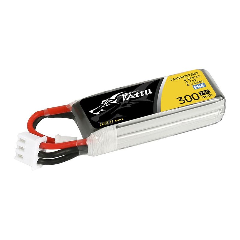 Tattu 300mAh 2S 75C 7,6V(HV) LiPo-batteri – JST-PHR kontakt – FPV Classic