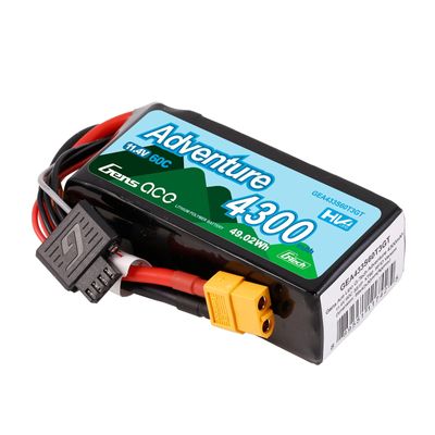 Gens ace 4300mAh 3S 60C 11,4V(HV) LiPo-batteri – XT60 / 1To3 kontakt – Adventure