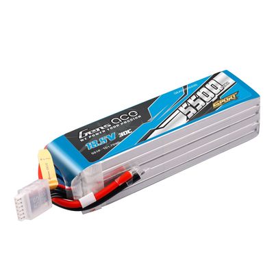 Gens ace 5500mAh 5S 30C 18,5V LiPo-batteri – utan kontakt – Sport (F3A)