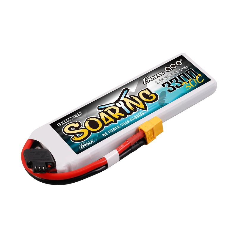Gens ace Soaring 3300mAh 2S 7,4V 30C LiPo-batteri med XT60 – produktbild 2