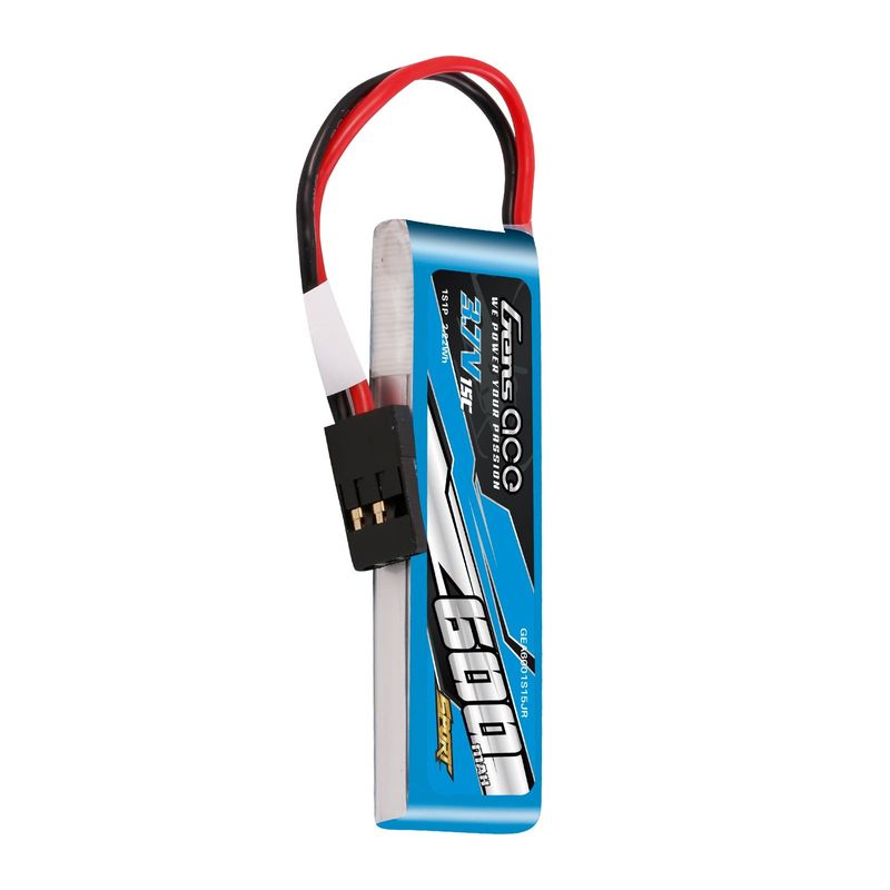 Gens ace 600mAh 1S 15C 3,7V LiPo-batteri – JR kontakt – Sport (F3K)