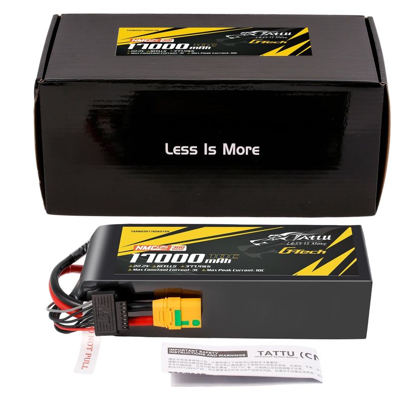 Tattu 17000mAh 6S 10C 22,2V LiPo-batteri – XT90S-F kontakt – semisolid