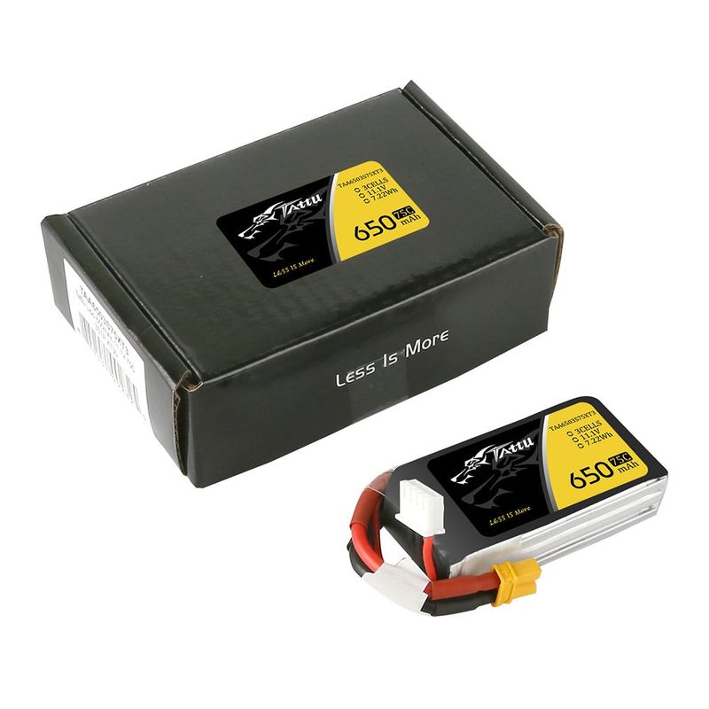 Tattu 650mAh 3S 75C 11,1V LiPo-batteri – XT30 kontakt – FPV Classic