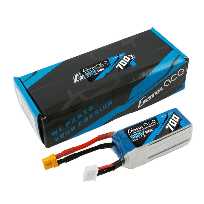 Gens ace 700mAh 3S 60C 11,1V LiPo-batteri – XT30 kontakt – Heli (OMP Hobby M2 / LOGO 200)