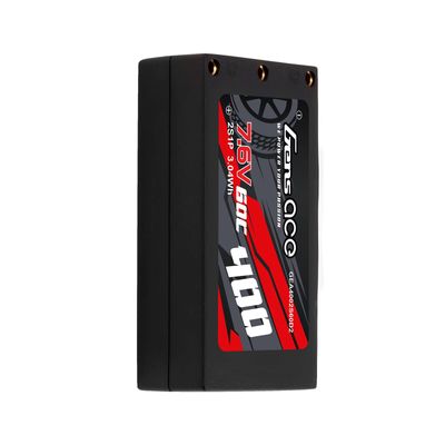 Gens ace 400mAh 2S 60C 7,6V(HV) LiPo-batteri – Hardcase – 2mm Bullet to XT60 adapter – Car Classic