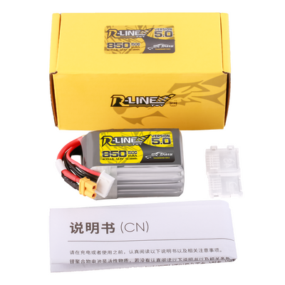 Tattu 850mAh 4S 150C 14,8V LiPo-batteri – XT30U-F kontakt – R-Line 5,0