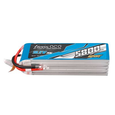 Gens ace 5800mAh 5S 30C 18,5V LiPo-batteri – utan kontakt – Sport (F3A)