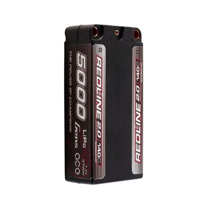 Gens ace 5000mAh 2S 140C 7,4V Shorty LiPo-batteri – 5,0mm bullet – Redline