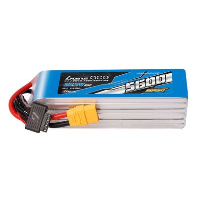 Gens ace 5600mAh 6S 80C 22,2V LiPo-batteri – XT90 kontakt – Sport (700 Helicopter)