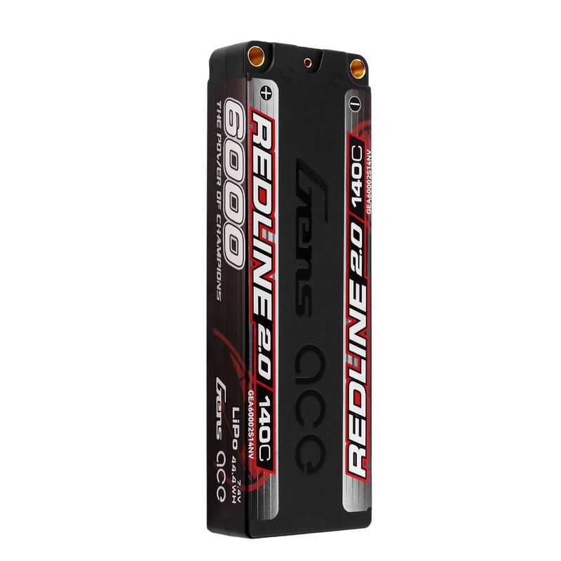 Gens ace 6000mAh 2S 140C 7,4V LiPo-batteri – 5,0mm bullet – Redline