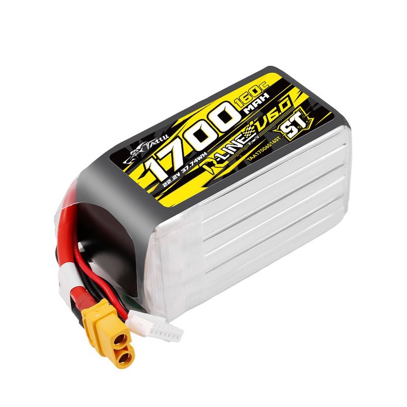 Tattu 1700mAh 6S 160C 22,2V ST LiPo-batteri – XT60 kontakt – R-Line 6,0