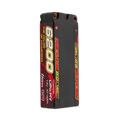 Gens ace 6200mAh 2S 140C 7,6V(HV) Mid-storlek LiPo-batteri – 5,0mm bullet – Redline