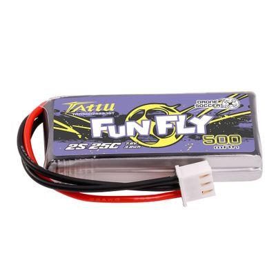 Tattu 500mAh 2S 25C 7,6V(HV) LiPo-batteri – JST kontakt – FunFly