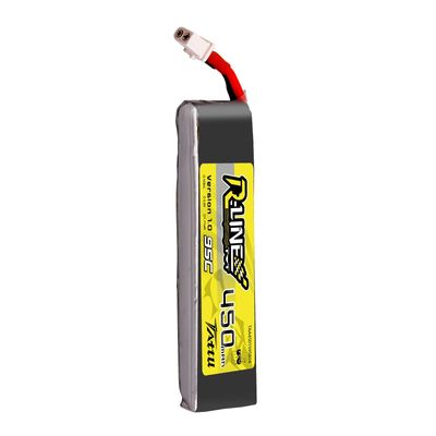 Tattu 450mAh 1S 95C 3,8V(HV) LiPo-batteri – BT 2,0 kontakt – R-Line 1,0 (4st)