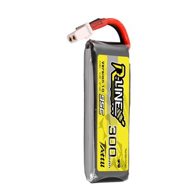 Tattu 300mAh 1S 95C 3,8V(HV) LiPo-batteri – BT 2,0 kontakt – R-Line 1,0