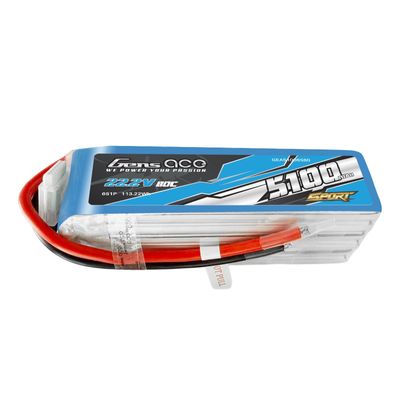 Gens ace 5100mAh 6S 80C 22,2V LiPo-batteri – utan kontakt – Sport (F5B)