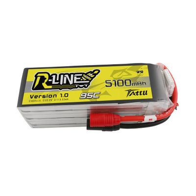 Tattu 5100mAh 6S 95C 22,2V LiPo-batteri – AS150 kontakt – R-Line 1,0