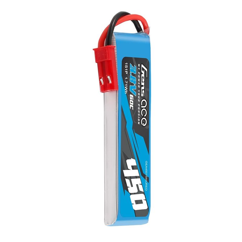 Gens ace 450mAh 1S 60C 3,8V(HV) LiPo-batteri – JST-SYP kontakt – Ace Classic