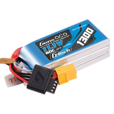 Gens ace 1300mAh 3S 60C 11,1V LiPo-batteri – XT60 kontakt – Heli