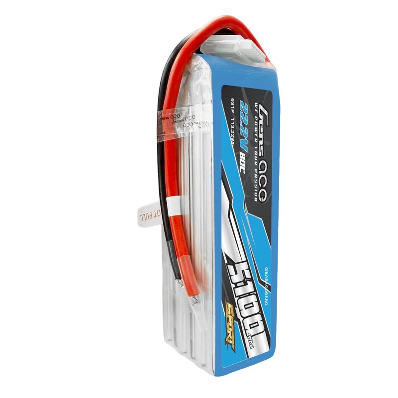 Gens ace 5100mAh 6S 80C 22,2V LiPo-batteri – utan kontakt – Sport (F5B)