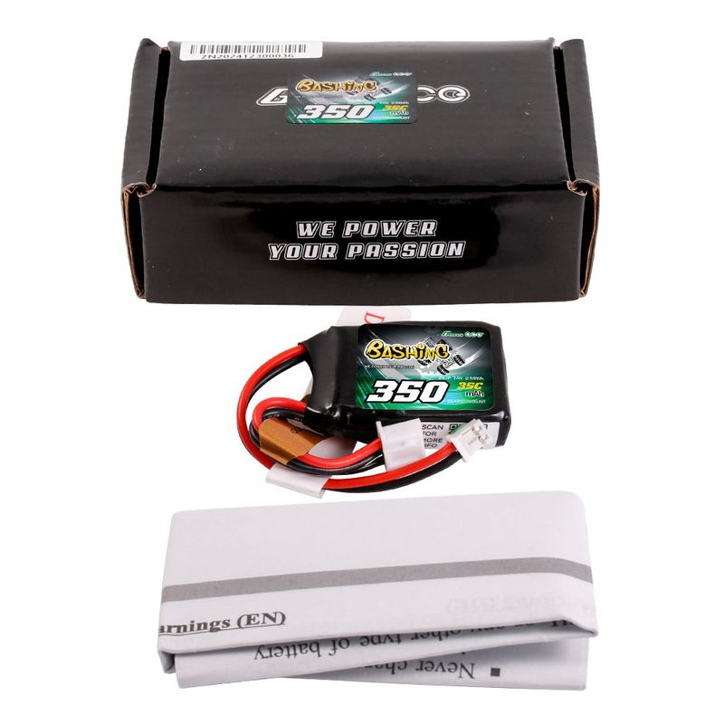 Gens ace 350mAh 2S 35C 7,4V LiPo-batteri – JST-PHR kontakt – Bashing (utan G-Tech)