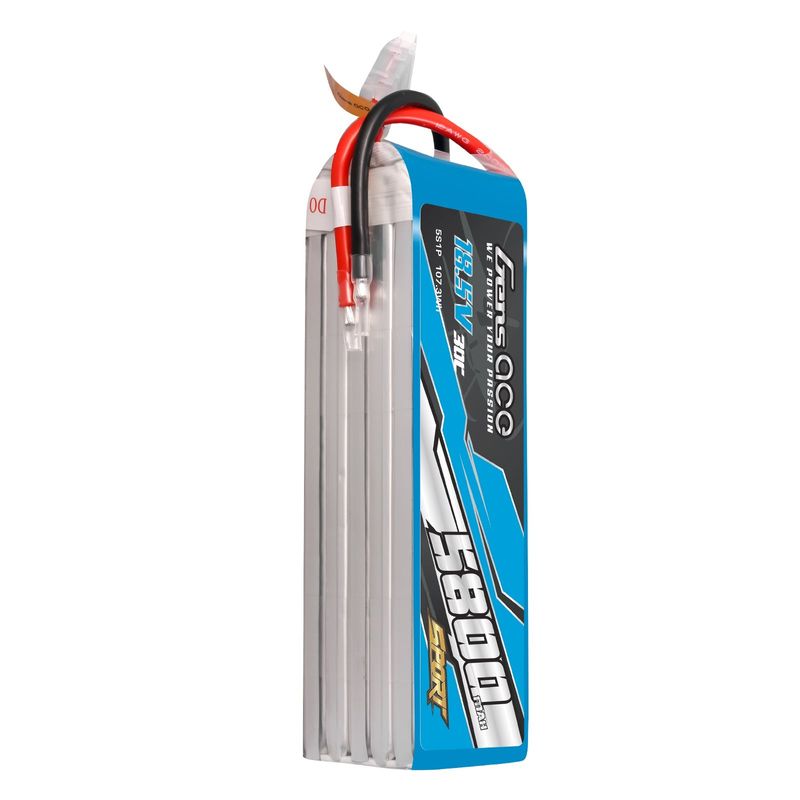 Gens ace 5800mAh 5S 30C 18,5V LiPo-batteri – utan kontakt – Sport (F3A)