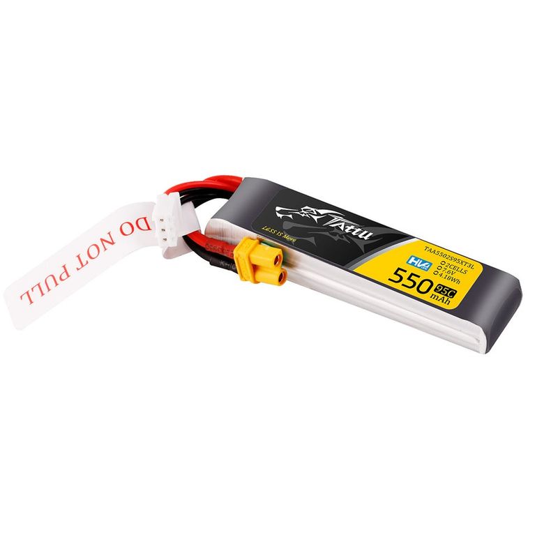 Tattu 550mAh 2S 95C 7,6V(HV) LiPo-batteri – XT30 kontakt – FPV Classic