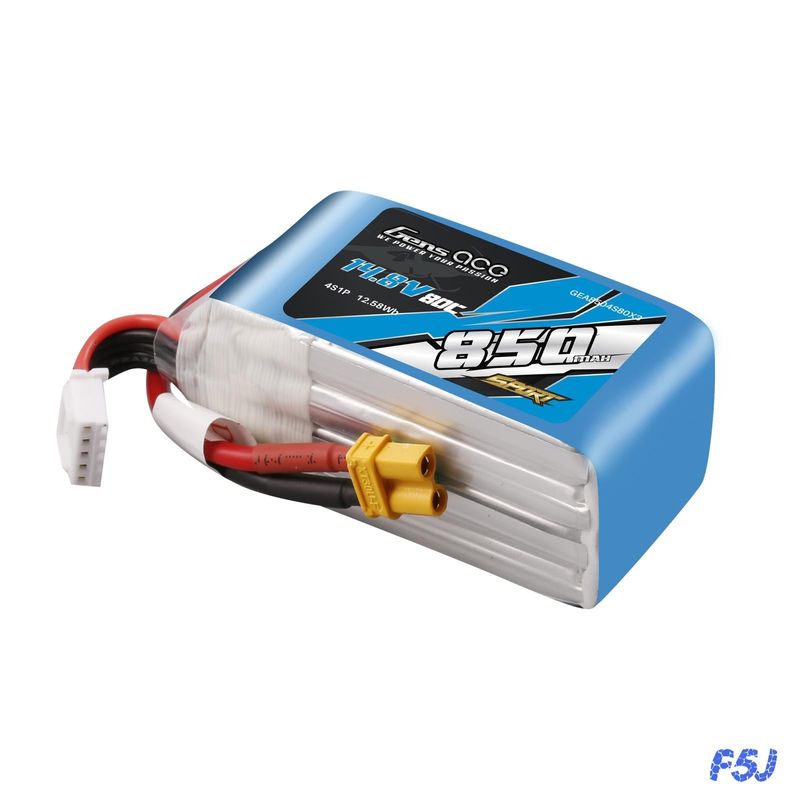 Gens ace 850mAh 4S 80C 14,8V LiPo-batteri – XT30 kontakt – Sport (F5J)