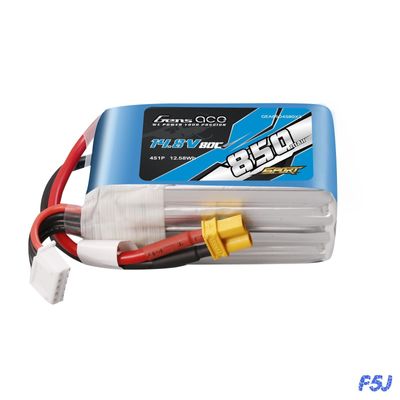 Gens ace 850mAh 4S 80C 14,8V LiPo-batteri – XT30 kontakt – Sport (F5J)