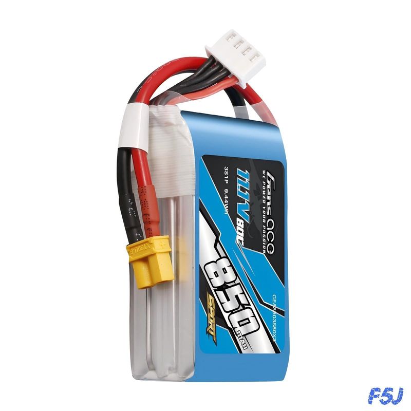 Gens ace 850mAh 3S 80C 11,1V LiPo-batteri – XT30 kontakt – Sport (F5J)