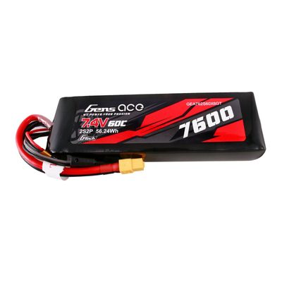 Gens ace 7600mAh 2S 60C 7,4V LiPo-batteri – XT60 kontakt – Car Classic