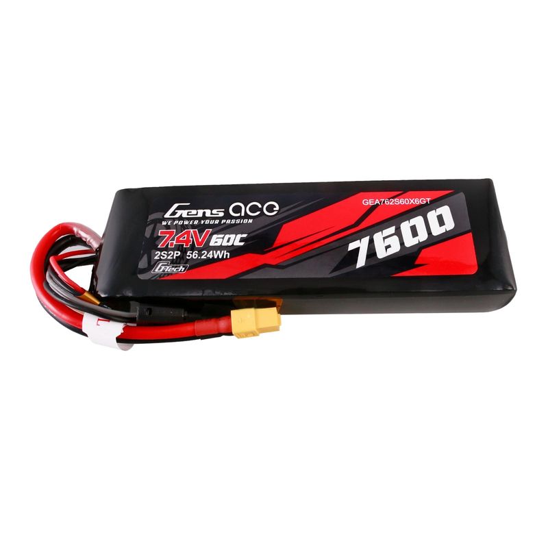 Gens ace 7600mAh 2S 60C 7,4V LiPo-batteri – XT60 kontakt – Car Classic