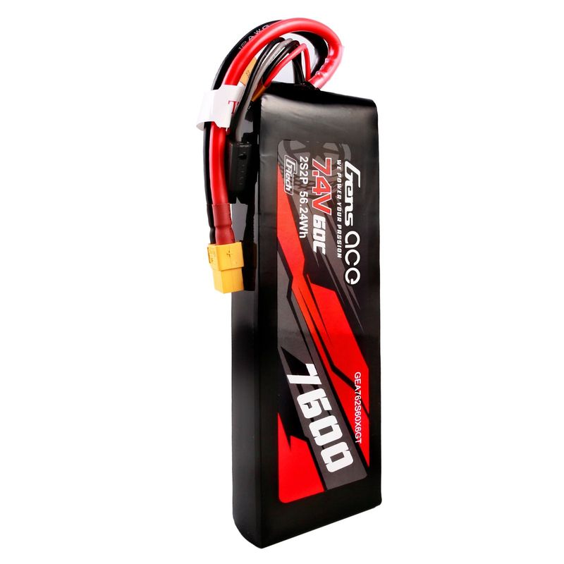 Gens ace 7600mAh 2S 60C 7,4V LiPo-batteri – XT60 kontakt – Car Classic