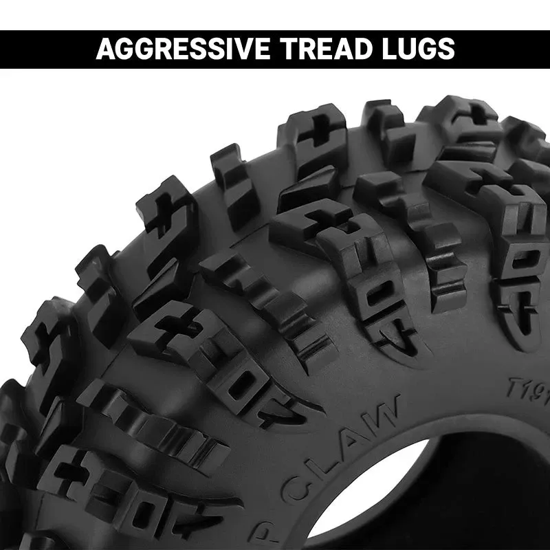 INJORA 1.9" Däck (120*42mm 4.75" OD) Swamp Claw S5 M/T Tires (T1919) (4)