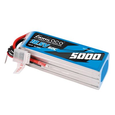 Gens ace 5000mAh 5S 60C 18,5V LiPo-batteri – utan kontakt – Ace Classic (F3A)