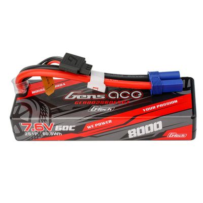 Gens ace 8000mAh 2S 60C 7,6V(HV) LiPo-batteri – EC5 kontakt – Car Classic