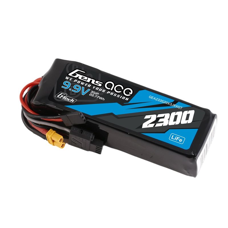 Gens ace 2300mAh 3S 20C 9,9V LiFe-batteri – XT30 kontakt – sändare/mottagare