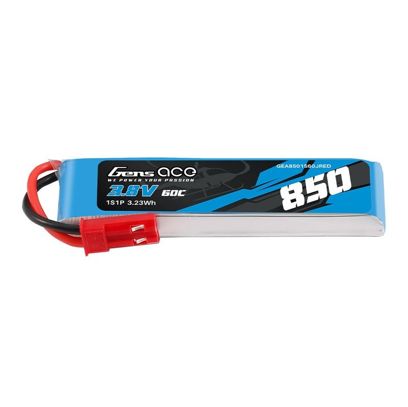 Gens ace 850mAh 1S 60C 3,8V(HV) LiPo-batteri – JST-SYP kontakt – Ace Classic