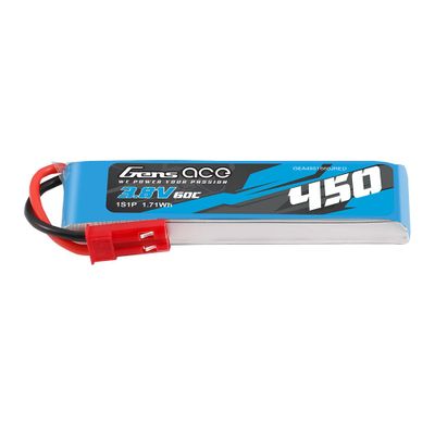 Gens ace 450mAh 1S 60C 3,8V(HV) LiPo-batteri – JST-SYP kontakt – Ace Classic