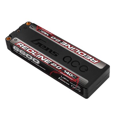 Gens ace 6600mAh 2S 140C 7,4V LiPo-batteri – 5,0mm bullet – Redline