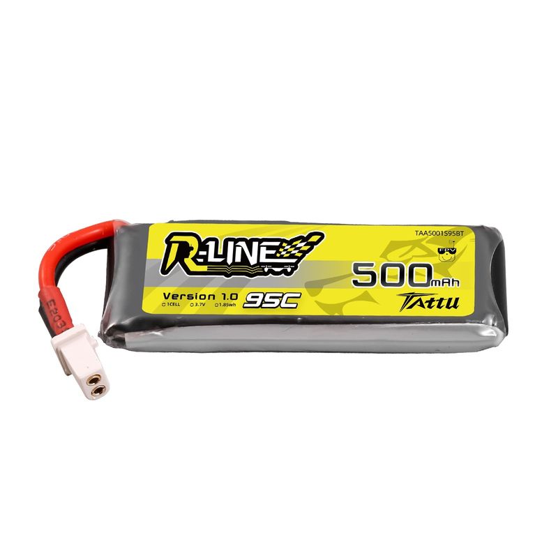 Tattu 500mAh 1S 95C 3,7V LiPo-batteri – BT 2,0 kontakt – R-Line 1,0