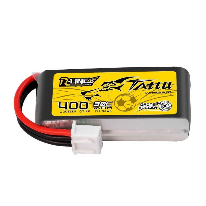 Tattu 400mAh 2S 30C 7,4V LiPo-batteri – JST-XHR kontakt – R-Line