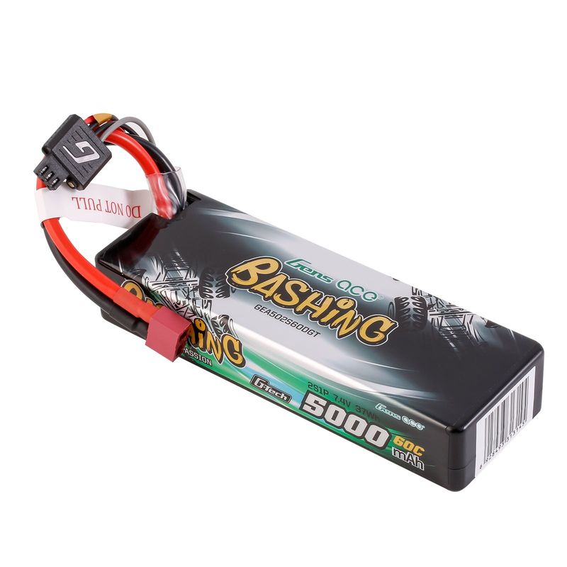 Gens ace 5000mAh 2S 60C 7,4V LiPo-batteri – Hardcase – Deans kontakt – Bashing
