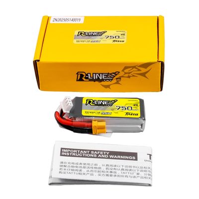 Tattu 750mAh 2S 95C 7,4V LiPo-batteri – XT30U-F kontakt – R-Line 1,0