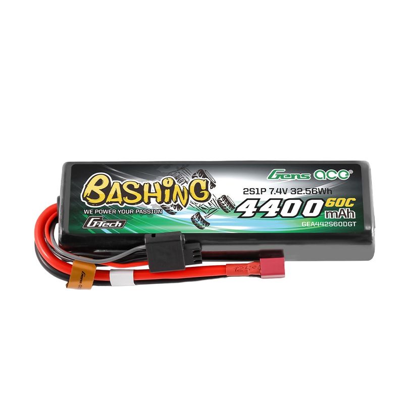 Gens ace 4400mAh 2S 60C 7,4V LiPo-batteri – Hardcase – Deans kontakt – Bashing