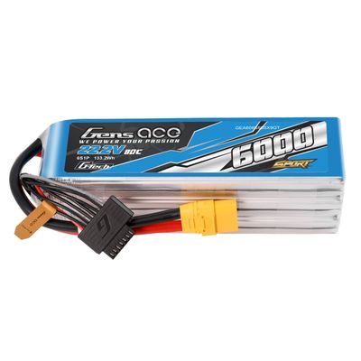 Gens ace 6000mAh 6S 80C 22,2V LiPo-batteri – XT90 kontakt – Sport (700 Helicopter)