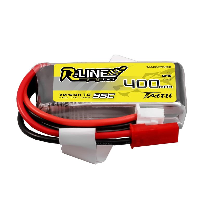 Tattu R-Line 400mAh 7,4V 2S1P 95C LiPo-batteri med JST-SYP kontakt