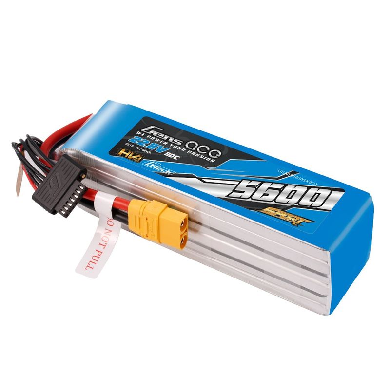 Gens ace 5600mAh 6S 80C 22,8V(HV) LiPo-batteri – XT90 kontakt – Sport (700 Helicopter)