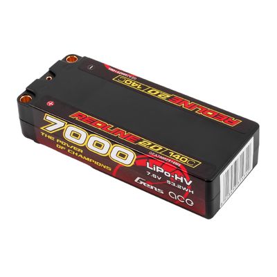 Gens ace 7000mAh 2S 140C 7,6V(HV) Mid-storlek LiPo-batteri – 5,0mm bullet – Redline